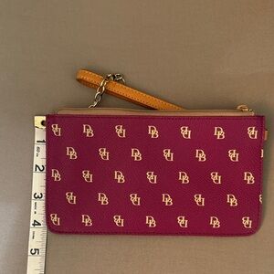 Dooney & Bourke Maroon Wristlet with Gold Accents